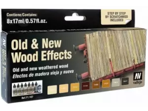 Vallejo Model Air Old & New Wood Effects Paint Set - VAL71187