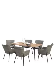 Amalfi 6 Seater Luxury Outdoor Garden Dining Set 7pc