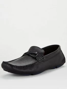 Ted Baker Ottro Leather Driver Loafers - Black, Size 12, Men