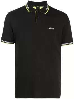 BOSS Paul Curved Polo Shirt Black