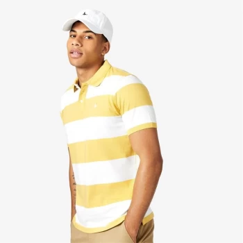 Jack Wills Canley Stripe Polo - Pale Yellow