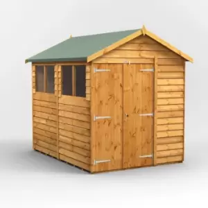 8x6 Power Overlap Apex Double Door Garden Shed