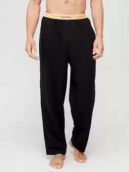 Calvin Klein Embroidered Icon Lounge Pants - Black, Size XL, Men