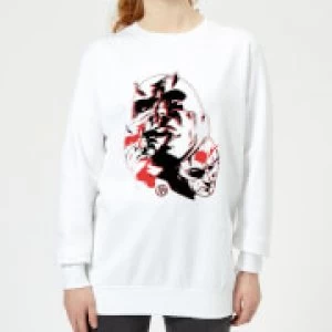 Marvel Knights Daredevil Layered Faces Womens Sweatshirt - White - XXL