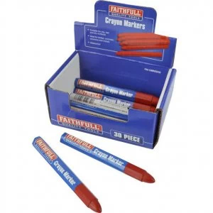 Faithfull Marker Crayons RED pack of 30