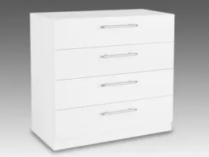 Harmony Angel White High Gloss 4 Drawer Chest of Drawers Flat Packed