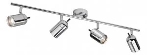 4 Light Spotlights Bar Bathroom Ceiling Light Chrome IP44, GU10