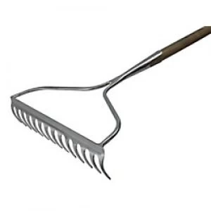 Faithfull Prestige Stainless Steel Garden Rake Ash Handle