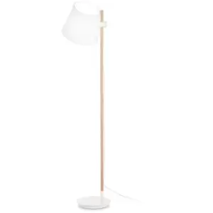 Ideal Lux Axel Floor Lamp With Tapered Shade White