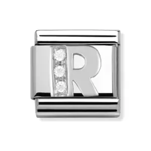 Nomination Classic Silver & CZ Letter R Charm