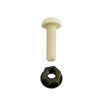 Number Plate Plastic Nut & Screw - White - PWN086 - Wot-nots