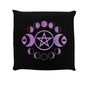 Grindstore Lunar Pentagram Cushion (One Size) (Black)