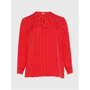 Tommy Hilfiger Crv Cupro V-Neck Blouse - Red