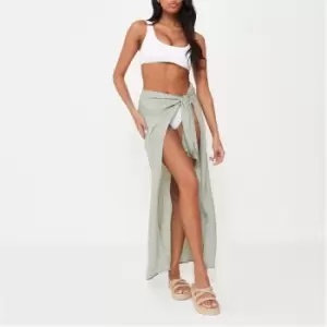 Missguided Maxi Tie Waist Sarong - Green