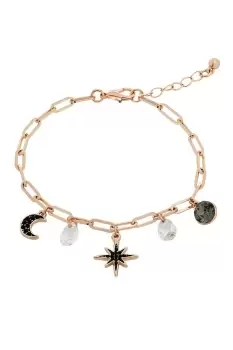 Rose Gold And Jet Star Charm Bracelet