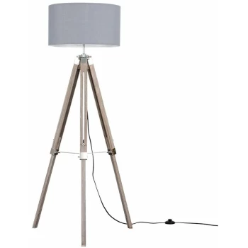 Distressed Tripod Floor Lamp - Grey