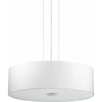 Ideal Lux Lighting - Ideal Lux Woody - 4 Light Medium Round Ceiling Pendant White, E27