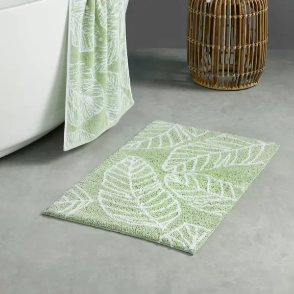 Fusion Matteo Grey Bath Mat Khaki (Green)