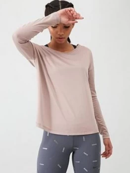 Nike Training Pro Elastika Ls Top - Smokey Mauve