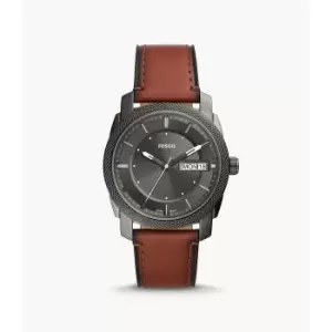 Fossil Mens Machine Three-Hand Date Litehide Leather Watch - Brown