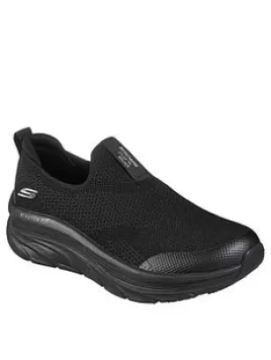 Skechers D'lux Walker Stretch Fit Slip-on Plimsolls, Black, Size 5, Women