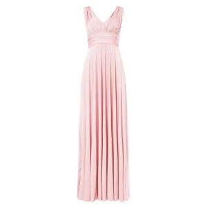 Biba Deep V Maxi Dress - Blush