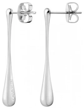 Calvin Klein Ellipse Stainless Steel Silver Drop Earrings Jewellery