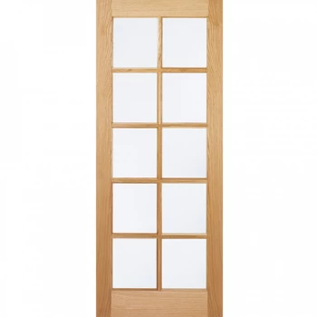 LPD SA Unfinished Oak 10 Light Glazed Internal Door - 1981mm x 762mm (78 inch x 30 inch)