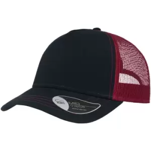 Atlantis Rapper Canvas 5 Panel Trucker Cap (One Size) (Navy/Burgundy)