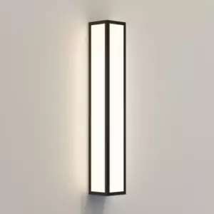 LED Bathroom Flush Wall Light Textured Black IP44, 15.4W