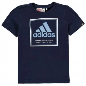 adidas Roots QT T Shirt Junior Boys - Navy/Wht/Blue