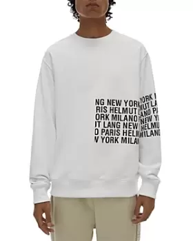 Helmut Lang Box Logo Crewneck, White, Male, Crewnecks, L09HM511