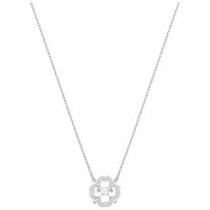 Ladies Swarovski Silver Plated Sparkling Dance Flower Necklace