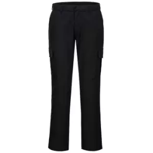 Portwest Mens Stretch Slim Cargo Trousers (40R) (Black)