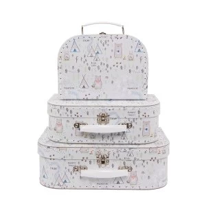 Sass & Belle Bear Camp Set of 3 Suitcases