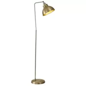 Luminosa Carmel Adjustable Floor Lamp, E27, Satin Nickel, Antique Brass, Gold