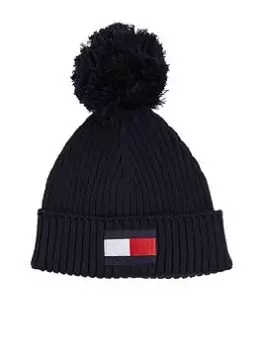 Tommy Hilfiger Kids Big Flag Pom Pom Beanie - Space Blue