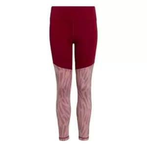 adidas Optime AEROREADY Training Stretch Graphic Tights K - Legacy Burgundy / Wonder Mauve