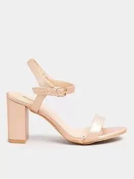 Yours Extra Wide Fit Block Heel Sandal - Gold, Size Eee, Women