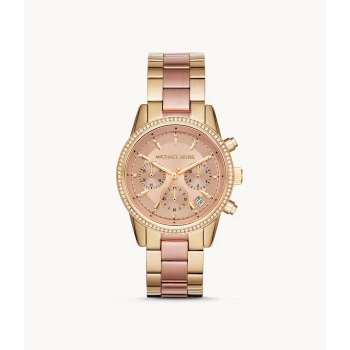 Michael Kors Womens Ritz Chronograph Two-Tone Stainless Steel Watch - Two Tone