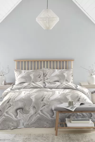 'Marble' Sustainable Marble Print Duvet Cover Set