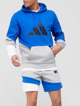 adidas Future Icon Colourblock Hoodie - Blue Size XL, Men