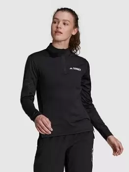 adidas Half Zip Long Sleeve, Black Size XS Women