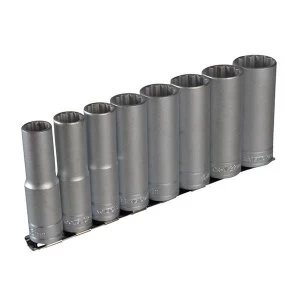 Teng M1207 Socket Clip Rail Set of 8 Metric 1/2in Drive