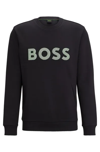 BOSS Green Salbo 1 Cotton-Blend Sweatshirt - S Grey Hoodies and Sweatshirts male 50510350-016 S