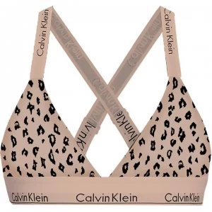 Calvin Klein Modern Cotton Crossback Bralette - Sav Cheetah Alm