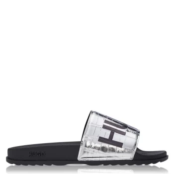 Hugo Boss Match Metallic Croc Slider Silver Size 37 Women