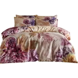 Paoletti Saffa Floral Duvet Cover Set (Double) (Multicoloured) - Multicoloured