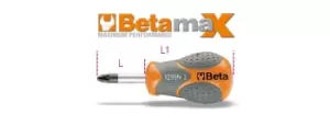 Beta Tools 1299N Beta MAX Pozidriv -Supadriv Stubby Screwdriver PZ2 x 30mm