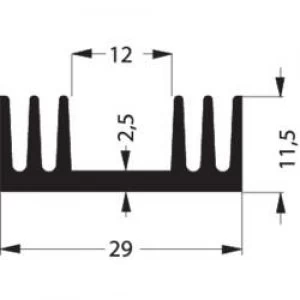 Heat sink 7.2 CW L x W x H 50 x 29 x 11.5mm TO 220 SOT 32 F